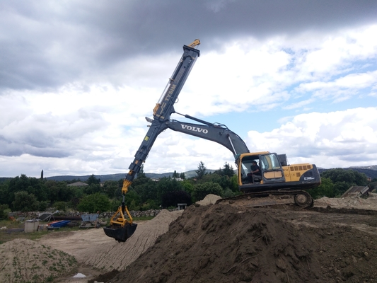 Graafwerktuig Telescopic Long Arms met Hydraulische Clamshell-Emmer voor Stichting