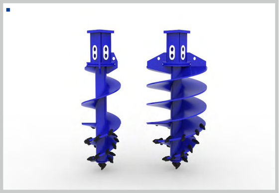 Slag Rock Drilling Conical Auger Bucket met platte tanden voor grindlaag