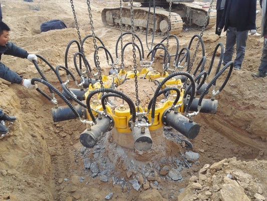 Graafmachine Hydraulische Pile Cutter Werktuigen die snel kunnen snijden Pile hoofd voor het snijden van verschillende vormen O